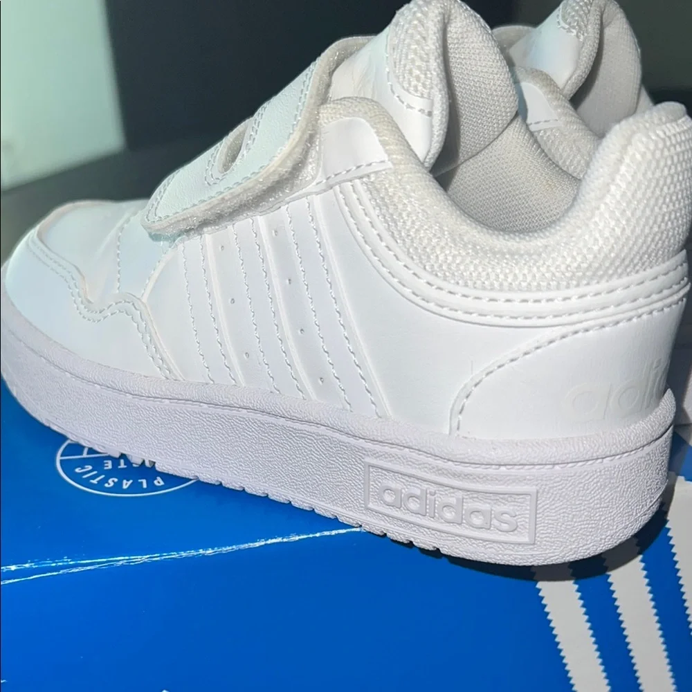 adidas Kids White Velcro Sneakers